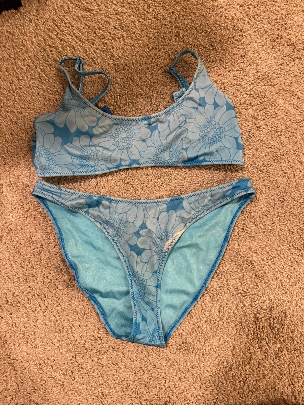 triangl swimwear Light Blue Floral Bikini Set